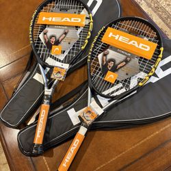 2 Tennis Racquets w/ Cases New