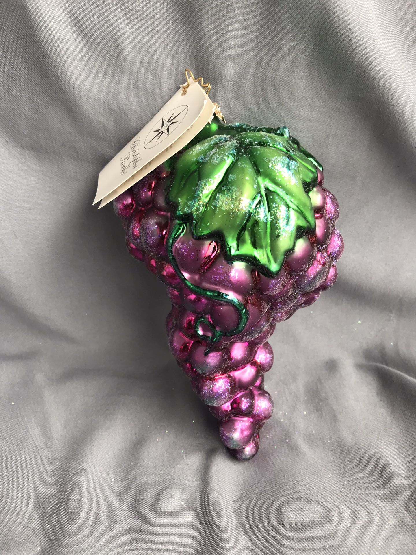 Christopher Radko Vines Devine Pink Grapes Ornament