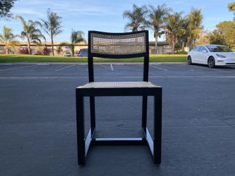 CB2 Makan in Black Wood and Cane Dining Chair