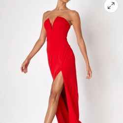 Red Strapless Dress