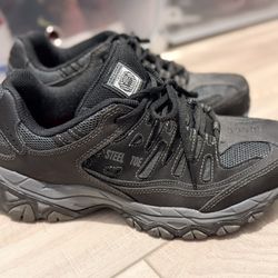 Skechers Mens Cankton Steel Toe Construction Shoe – Electrical Hazard Rated, Memory Foam