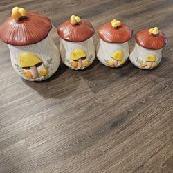 Vintage Mushroom Cannisters