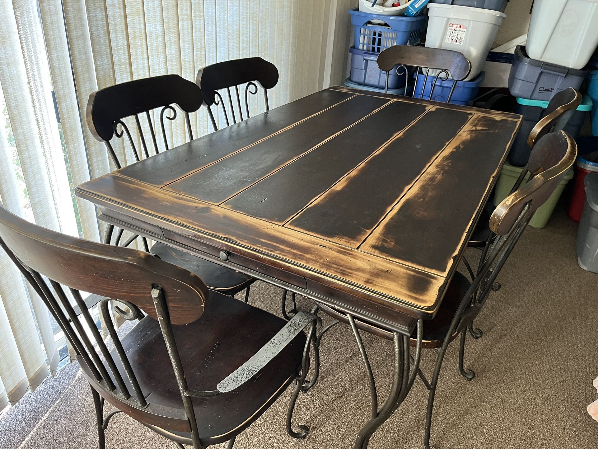 Farmhouse Kitchen Set With 6 Chairs /Bakers Rack for Sale in West Palm Beach, FL OfferUp