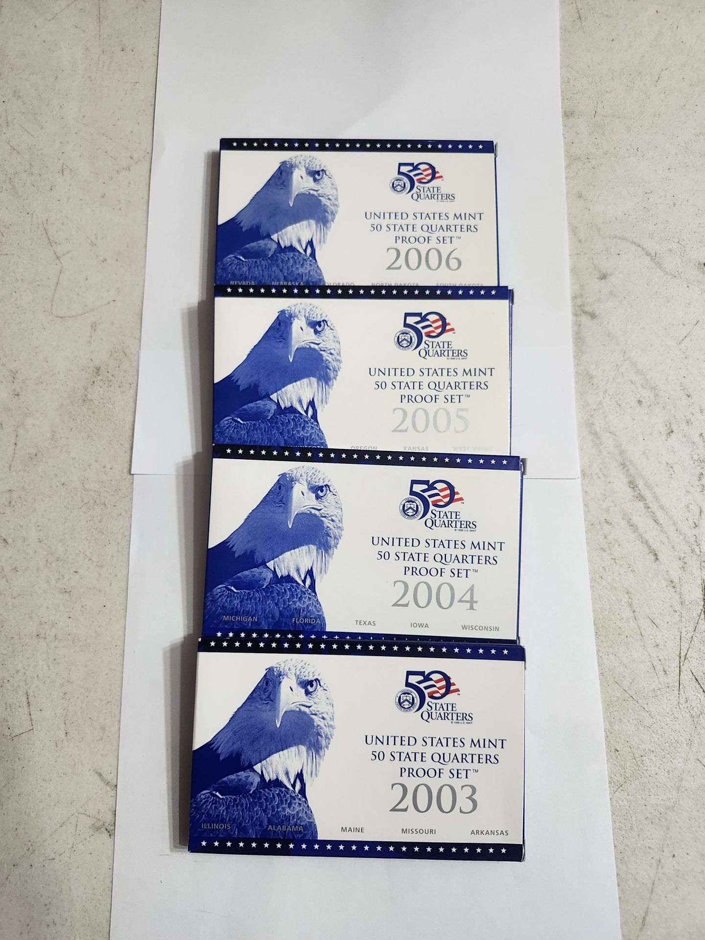 2003 , 2004 , 2005 , 2006 , State Quarters Proof Sets With Certificate Of Authenticity