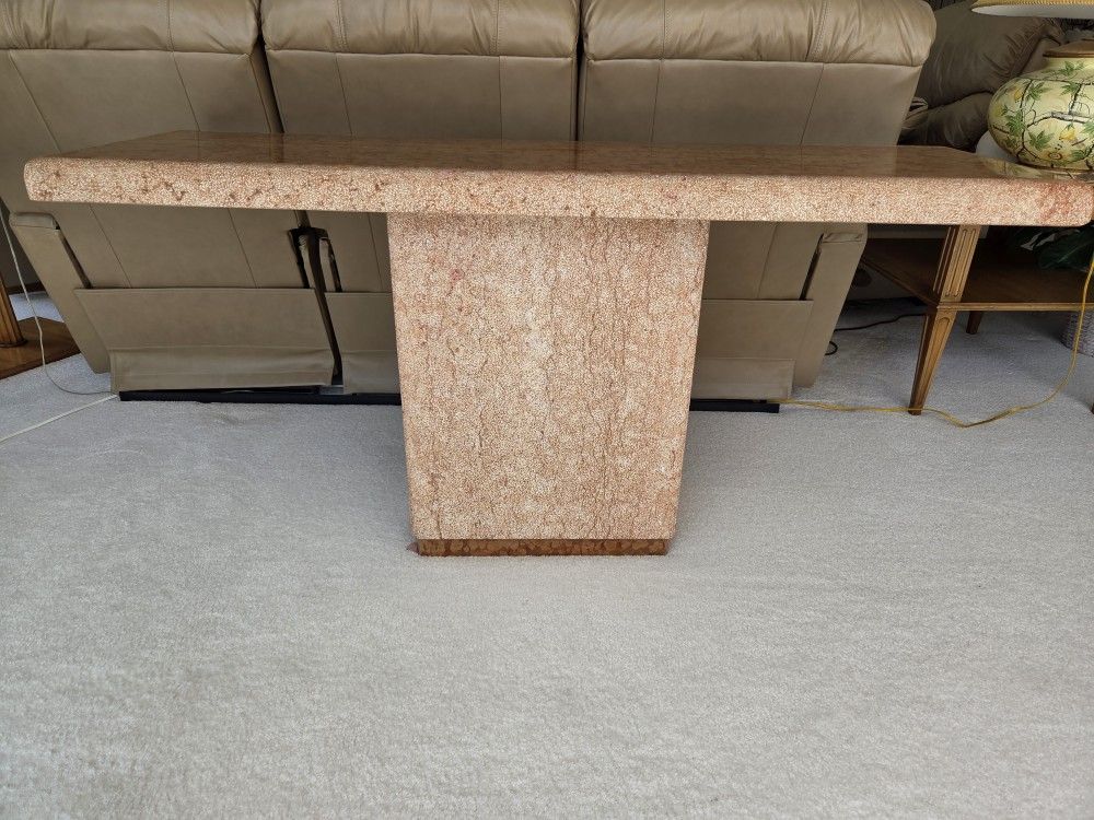 Rouge Marble Pedestal Sofa Dining Table