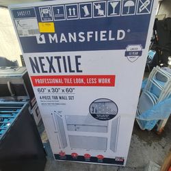 MANSFIELD NexTile 60-in W x 60-in H x 30-in L 4-Piece White