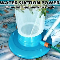 Pool Leaf Vacuum Pool w/ Mesh Bag & Brush, 8 High-Pressure Water Spouts 13" Wide