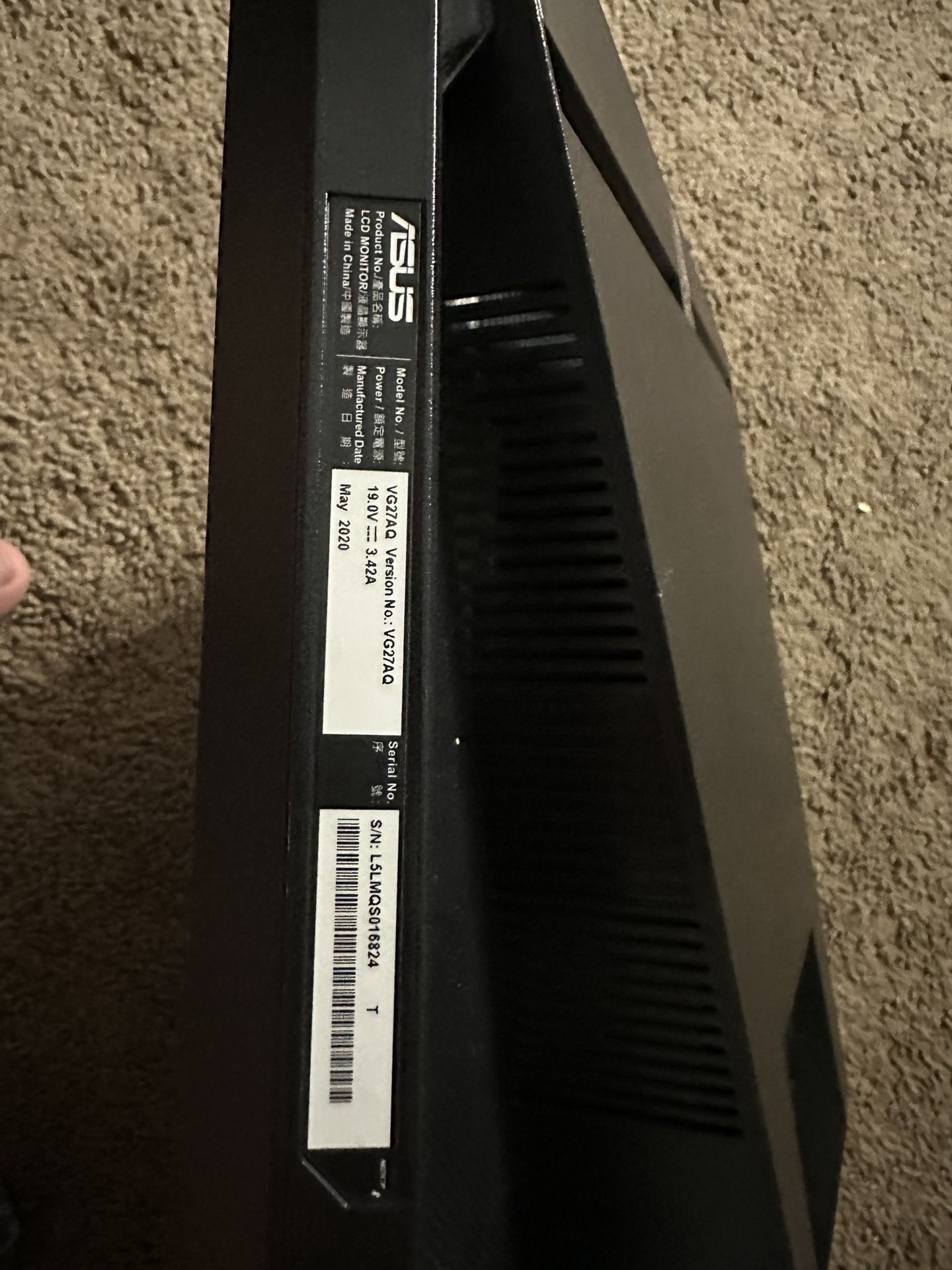 Tuf gaming 27in 165hz monitor