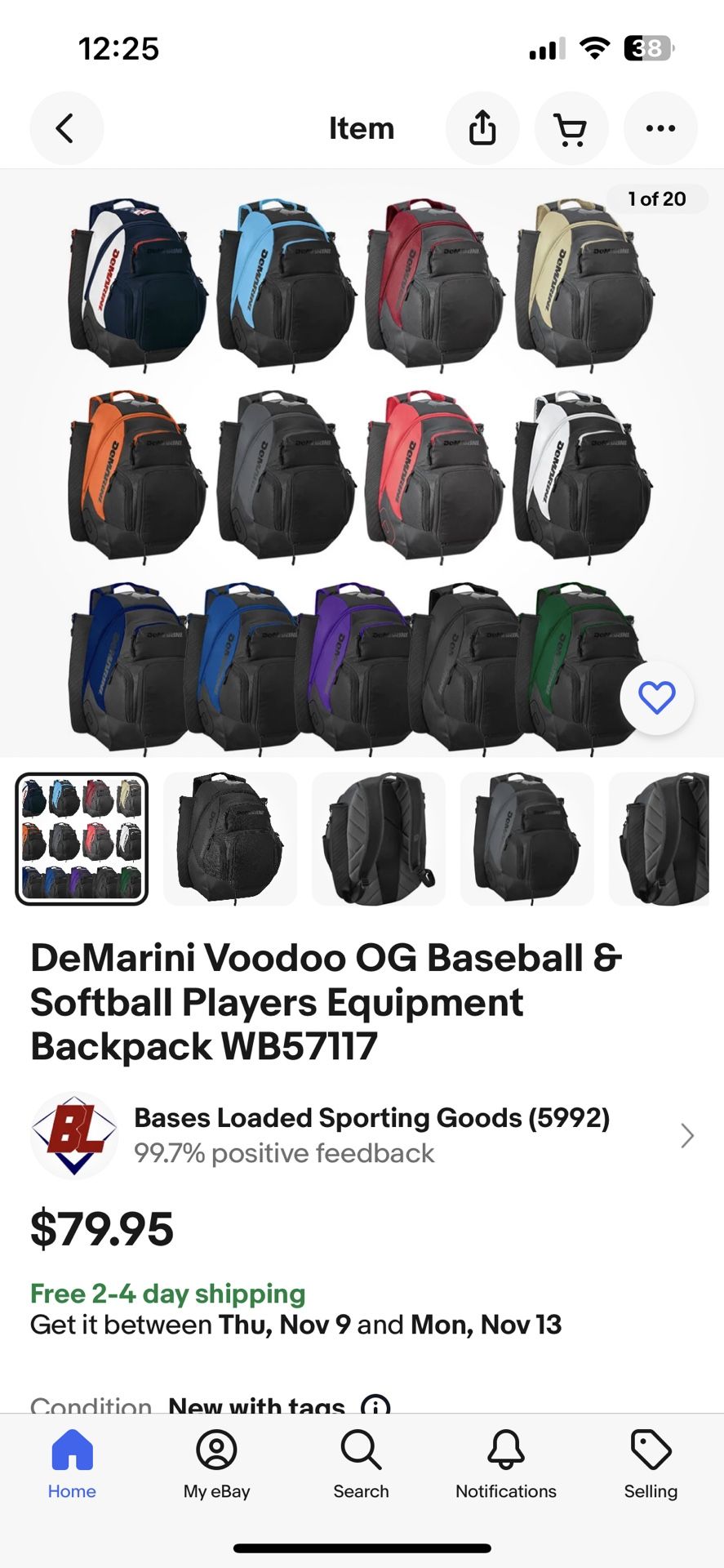 DeMarini Voodoo OG Baseball & Softball Players Equipment Backpack WB57117