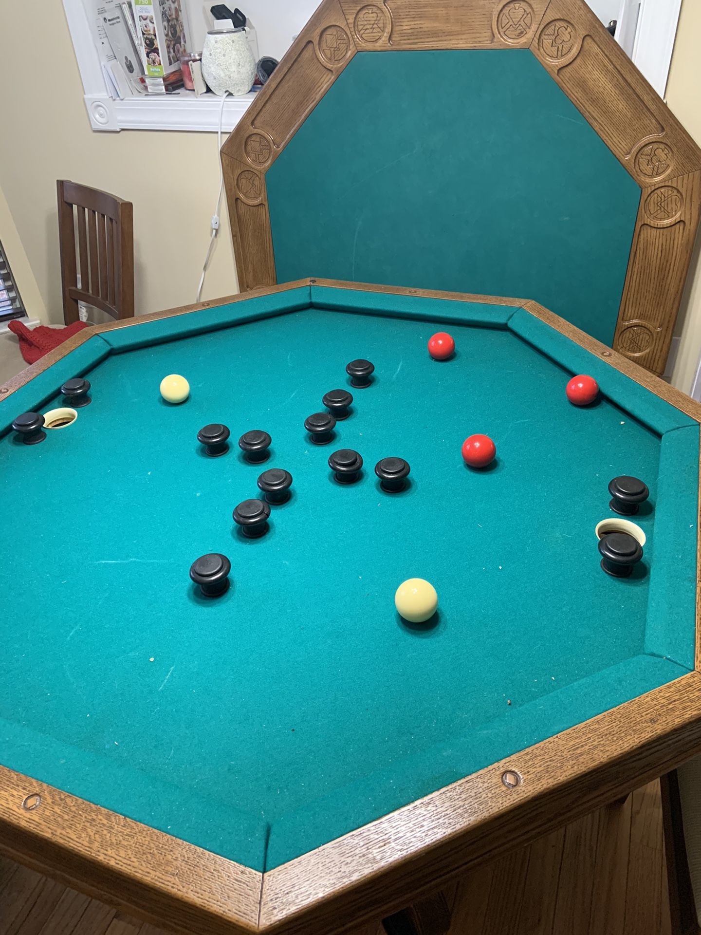 Solid Wood/Poker/Bumper Pool Table (All-in-on) - available Sunday 23rd
