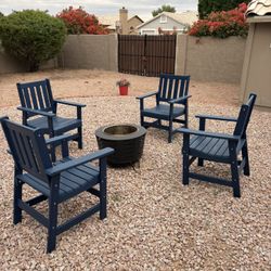 4 Composite Chairs And Fire Pit For Sale