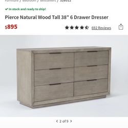 Brand New Wood Dresser and Two Matching Night Stands 