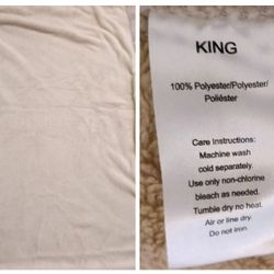 King Size Blanket Polyester Light Brown $10