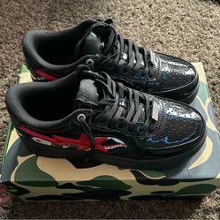 Bape Shoes Bapesta Black /red