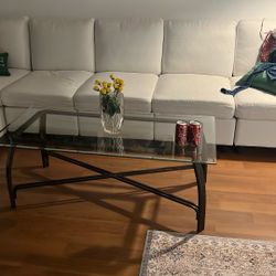 Glass top coffee table 