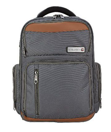 Swiss Tech 18 inch Travel 600D Polyester Adult Backpack with Padded Shoulder Straps, Gray