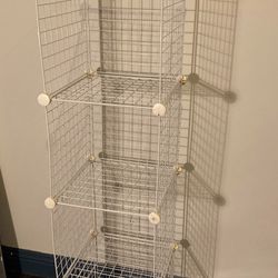 White metal shelf cube storage organizer space saver