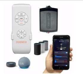 Universal Smart WiFi Ceiling Fan Remote Control Kit, Compatible with Alexa, Google Assistant and Smart Life App, No Hub Required DIMMER