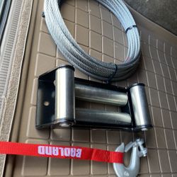 Winch Roller And Cable 100% New Never Used
