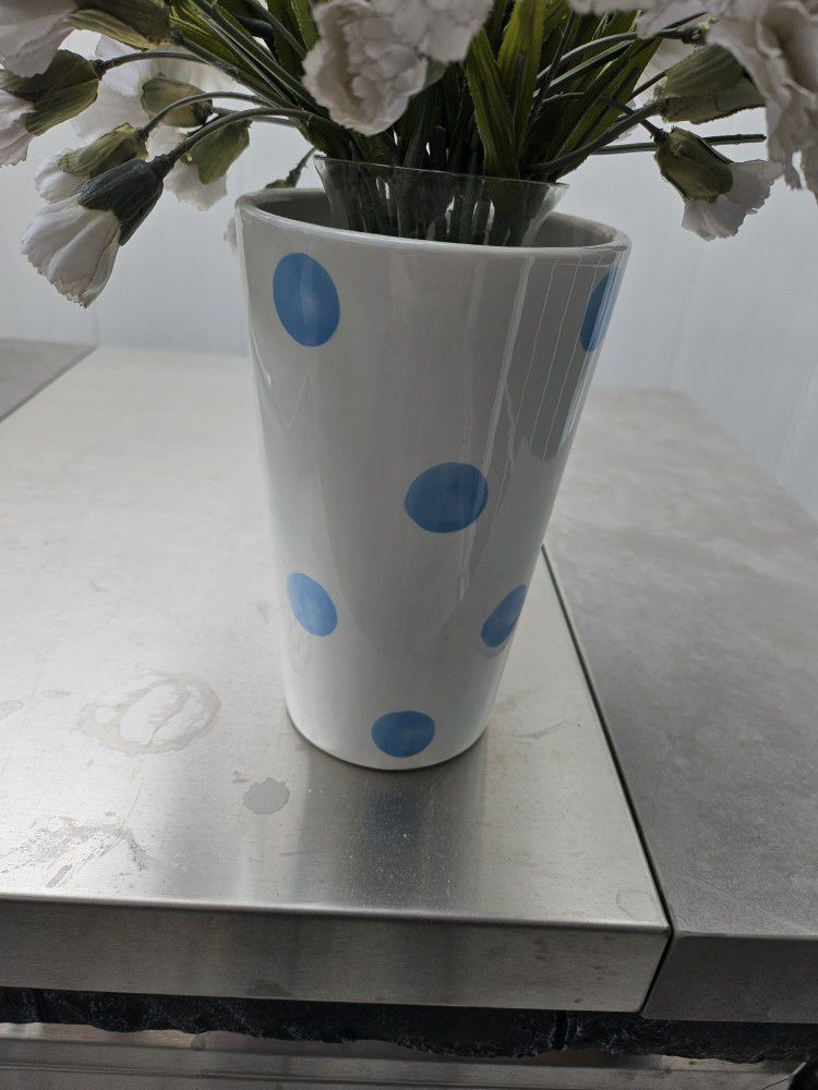 Cute Vase With Faux Flowers 