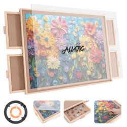 New In Box! All4jig 1500pc Rotating Wooden Puzzle Board W/Drawers $35 (#1378)