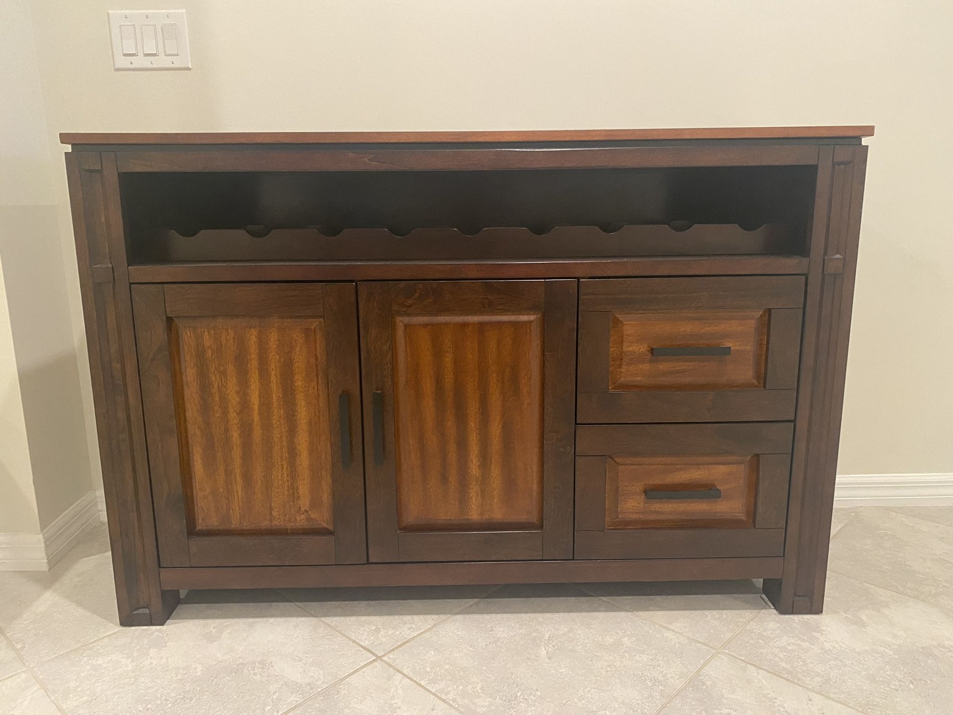 Wooden Storage Cabinet with Wine Rack