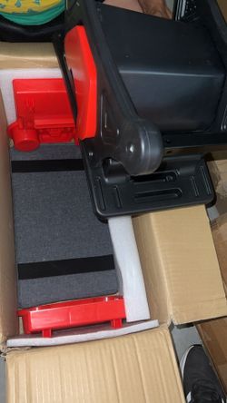 Powerbuilt Heavy-Duty Utility Rolling Seat Black and Red