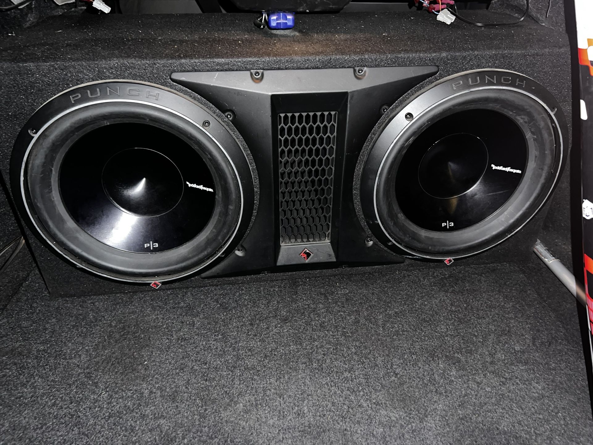 2 12in Rockfoed Fosgates P3 Subs And Rockford Fosgate Competition Box