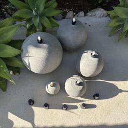 Handmade Concrete Round Outdoor Touch  Fire Decoration For Garden, Party, Celebration