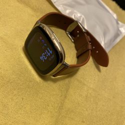 Fitbit Sense Smart Watch Leather Strap.