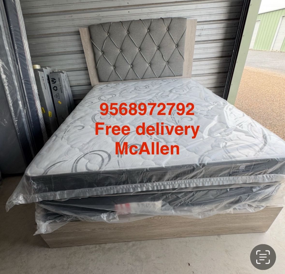 Queen Cama Beige Nueva