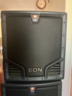 Pair of JBL S 518 Subwoofers- (with speaker poles) Excellent condition