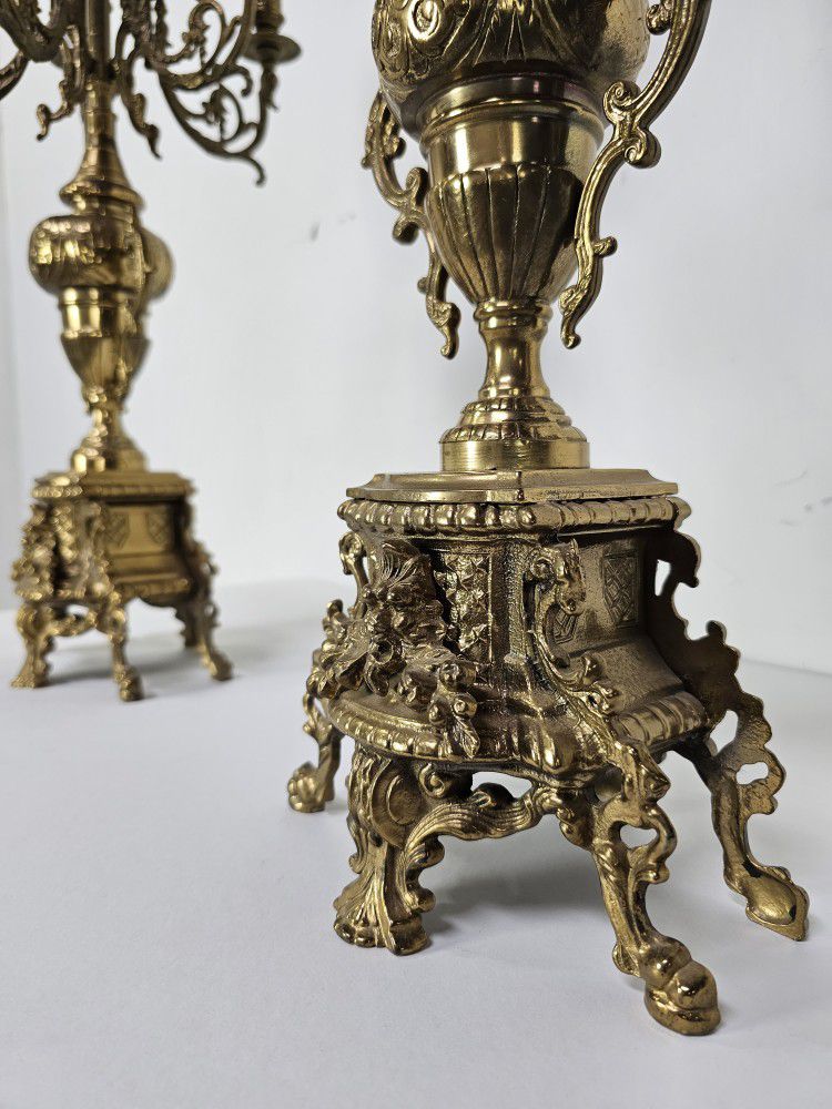 French Brass Candelabras 