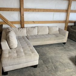 L Shaped Off White Sectional Couch “WE DELIVER”