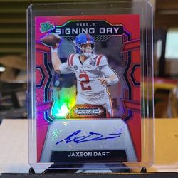 2024 Panini Prizm Draft Picks Jaxson Dart Red Holo  Auto Autograph RC # 108/199