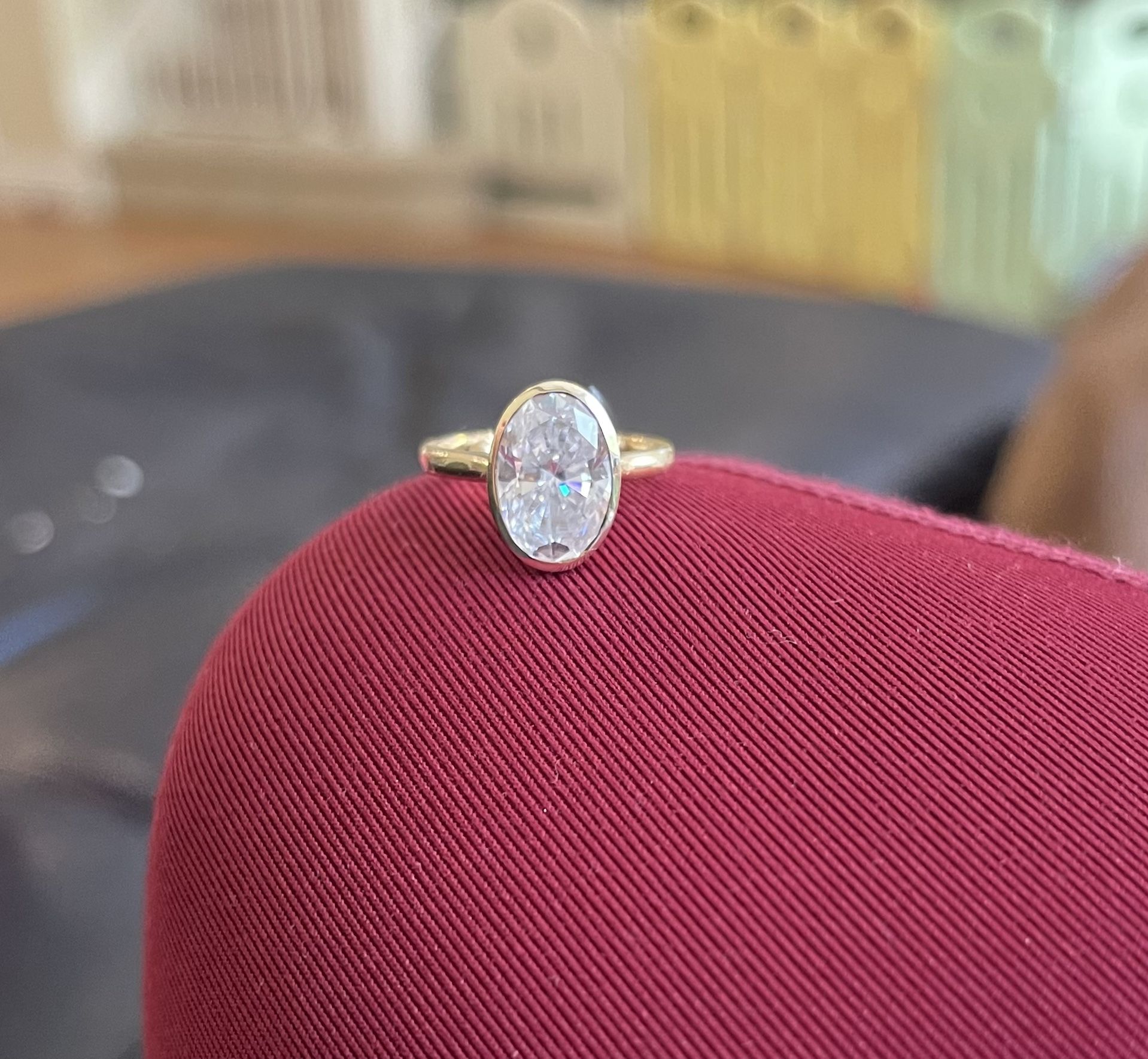 3ct 10k Gold Oval Engagement Ring