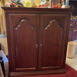 Solid Wood Mahogany Entertainment Center