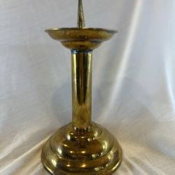 Antique Style Brass Candlestick Holder w/ Push-Up Spike (Tall)