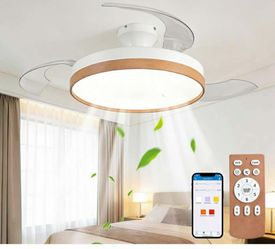 42 Inch Retractable Ceiling Fan with Lights and Remote. K132