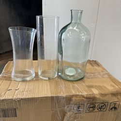 Glass Flower Vases (Set Of 3)