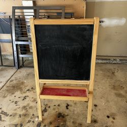 Easel chalkboard and paper