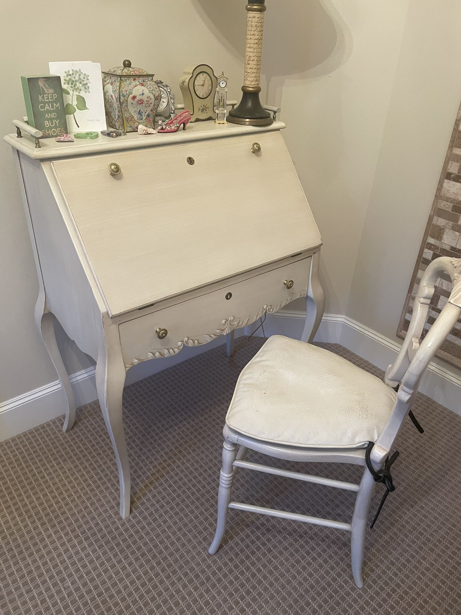 Vintage Secretary Desk And Chair 