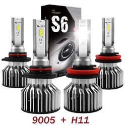 New! H11 9005 Led Headlight Bulbs Combo, 100W 20,000 Lumens CSP Chips High Low beam Led Conversion Kit, 6000K White