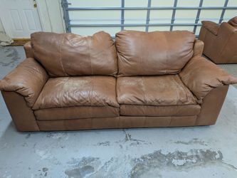 Free brown leather sofa