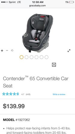 GRACO Car Seat 5lb-65lb (8positions, Reclines), 5lb-65