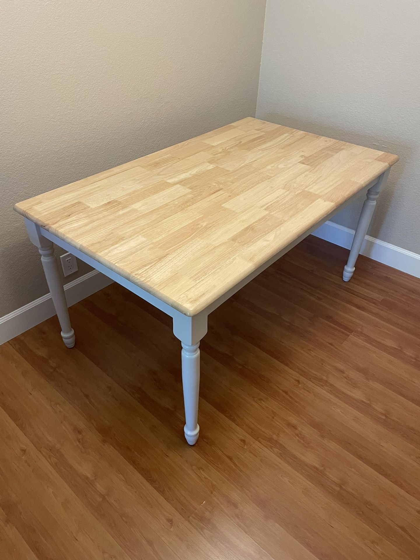 Wood Dining Table With Two Wooden Chairs