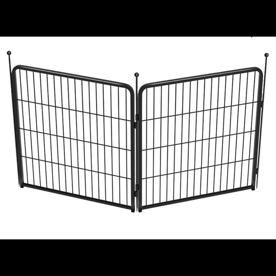 Dog Fence-to-Wall Anchor, 32"H 2 Panels Fence, 