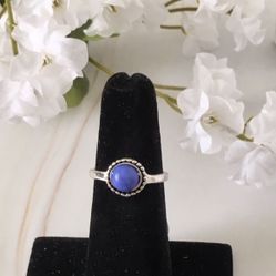 Blue Antique Style Ring, Size 6