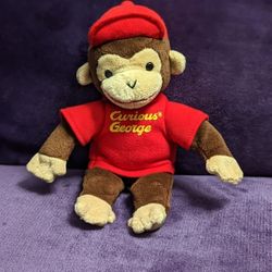 Vintage 90s Curious George Stuffed 11" Plush Monkey