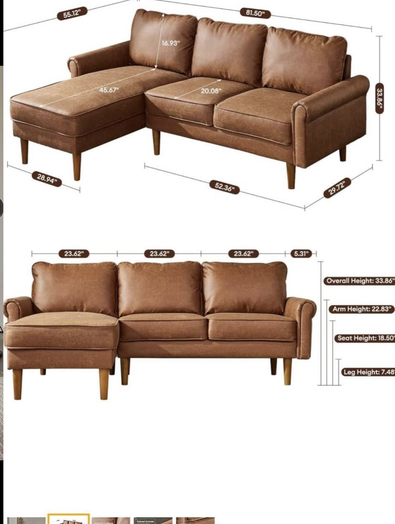Left Chaise Sofa Lounge Chair Silla Mueble 